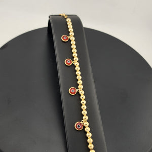 Brand New Brazilian 18k Gold Filled Red Evil Eye Beaded Bracelet — Protection & Style