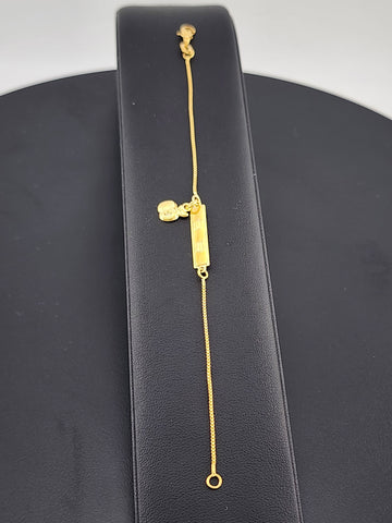Brazilian 18k Gold Filled Bracelet with Apple Charm