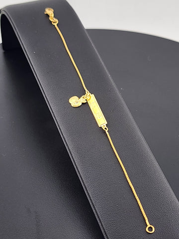 Brazilian 18k Gold Filled Bracelet with Apple Charm