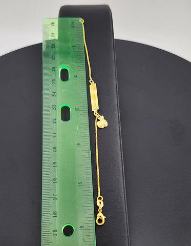 Brazilian 18k Gold Filled Bracelet with Apple Charm