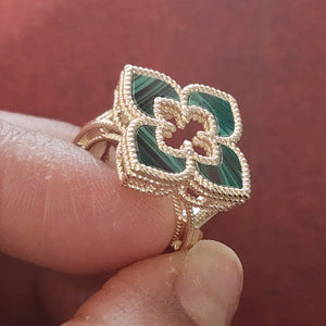 Brand New Green Clover Brass Ring