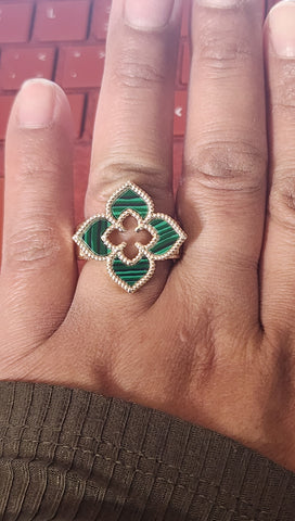 Brand New Green Clover Brass Ring