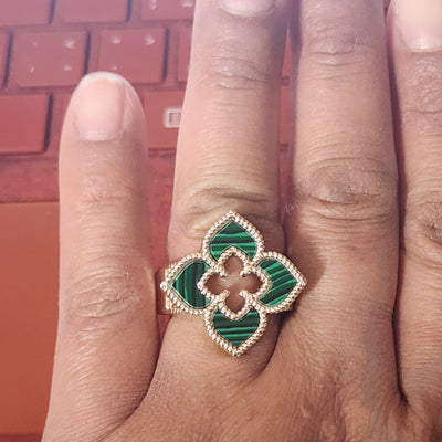 Brand New Green Clover Brass Ring