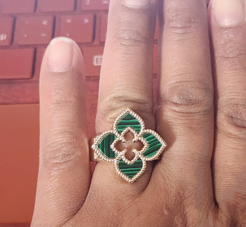 Brand New Green Clover Brass Ring