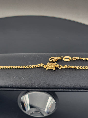 Elegant Gold Filled Turtle Anklet – Dainty Sea Life Foot Jewelry