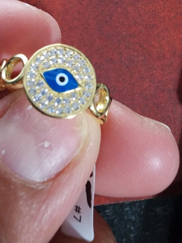 Brand New Sterling Silver 925 Blue Evil Eye Ring