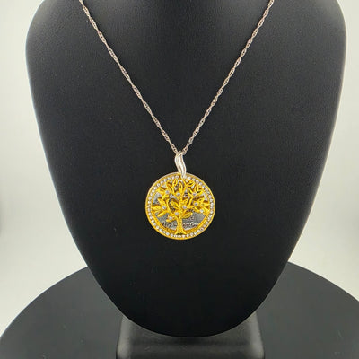 Brand New 18k Gold Plated Sterling Silver Tree Of Life Necklace