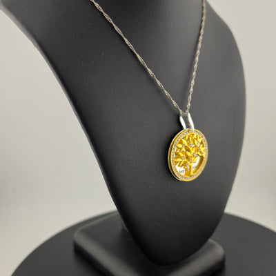 Brand New 18k Gold Plated Sterling Silver Tree Of Life Necklace