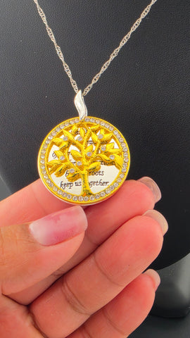 Brand New 18k Gold Plated Sterling Silver Tree Of Life Necklace