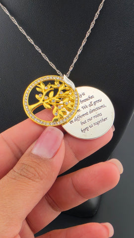 Brand New 18k Gold Plated Sterling Silver Tree Of Life Necklace