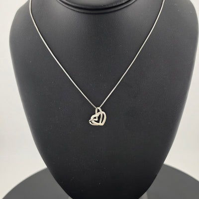 Brand Ne w Sterling Silver 925 Double Heart Necklace
