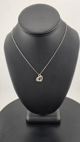 Brand Ne w Sterling Silver 925 Double Heart Necklace