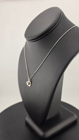 Brand Ne w Sterling Silver 925 Double Heart Necklace