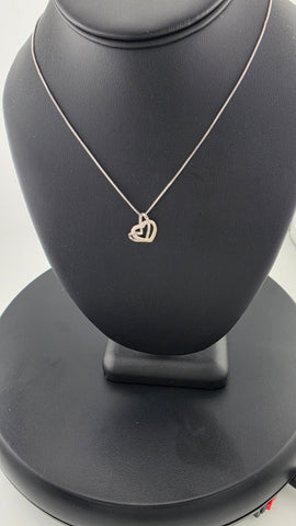 Brand Ne w Sterling Silver 925 Double Heart Necklace