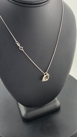 Brand Ne w Sterling Silver 925 Double Heart Necklace