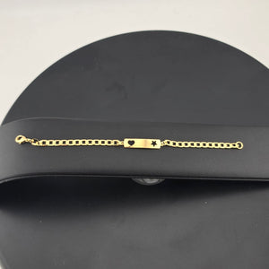 Brand New Brazilian 18K Gold Filled Heart & Star Bar Bracelet