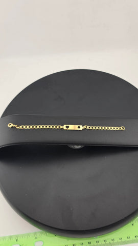 Brand New Brazilian 18K Gold Filled Heart & Star Bar Bracelet
