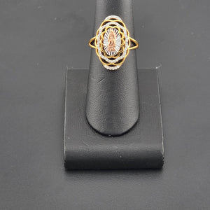 Sterling Silver 925 Virgen de Guadalupe Cz Ring