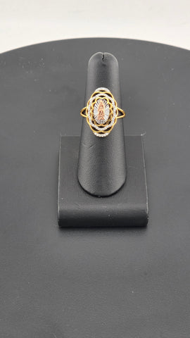 Sterling Silver 925 Virgen de Guadalupe Cz Ring