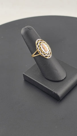 Sterling Silver 925 Virgen de Guadalupe Cz Ring