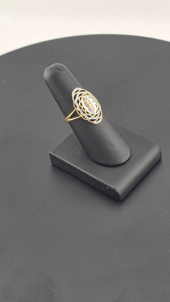 Sterling Silver 925 Virgen de Guadalupe Cz Ring