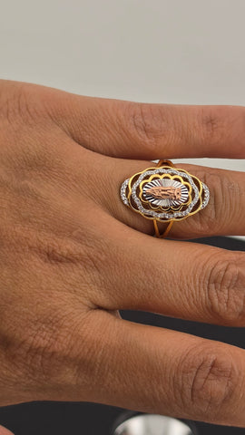 Sterling Silver 925 Virgen de Guadalupe Cz Ring