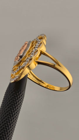 Sterling Silver 925 Virgen de Guadalupe Cz Ring