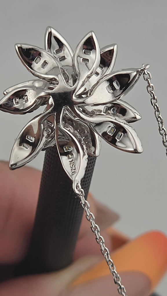 Sterling Silver 925 Lotus Flower Necklace