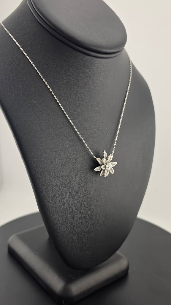 Sterling Silver 925 Lotus Flower Necklace