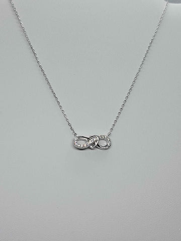 Brand New Sterling Silver 925 Infinite & Heart Necklace
