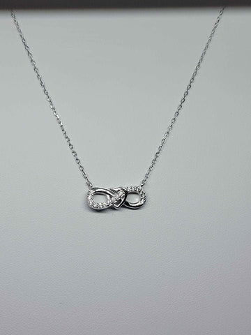 Brand New Sterling Silver 925 Infinite & Heart Necklace