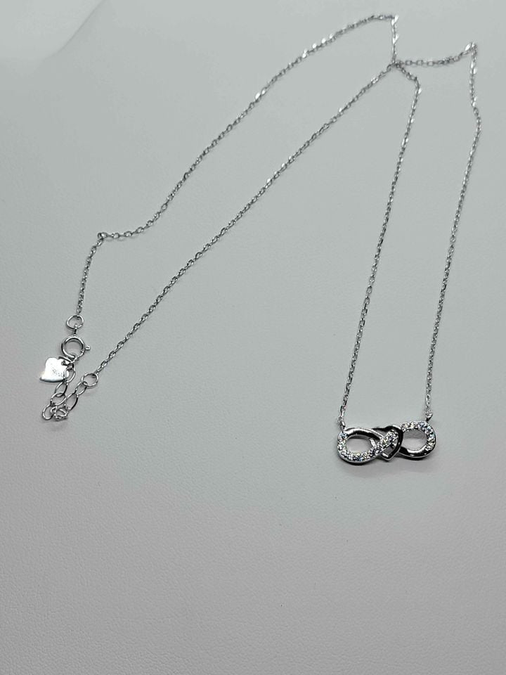Brand New Sterling Silver 925 Infinite & Heart Necklace