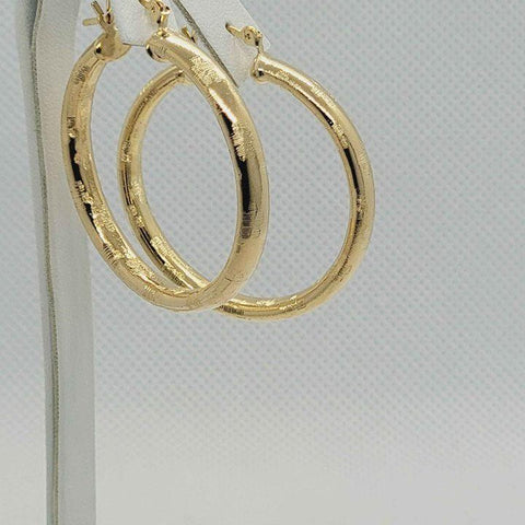 Brand New Brazilian 18k Gold Filled Unique Design Hoops