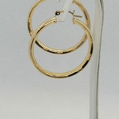 Brand New Brazilian 18k Gold Filled Unique Design Hoops