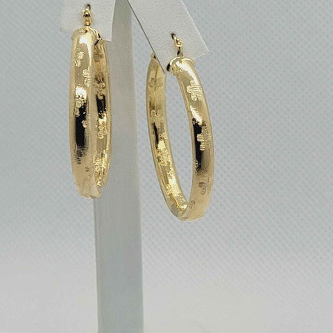 Brand New Brazilian 18k Gold Filled Unique Design Hoops