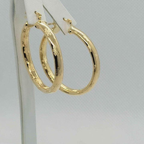 Brand New Brazilian 18k Gold Filled Unique Design Hoops