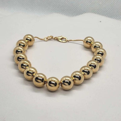 Brand New   Brazilian 18k Gold Filled Beaded Bracelet