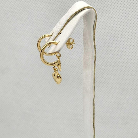 Brand New  Brazilian 18k Gold Filled Heart  Earrings