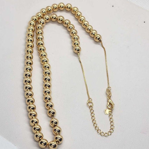 Brand New   Brazilian 18k Gold Filled Beaded Necklace