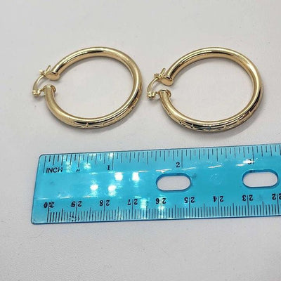 Brand New   Brazilian 18k Gold Filled Hoops Earrings