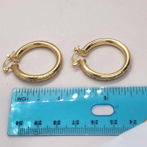 Brand New   Brazilian 18k Gold Filled Hoops Earrings