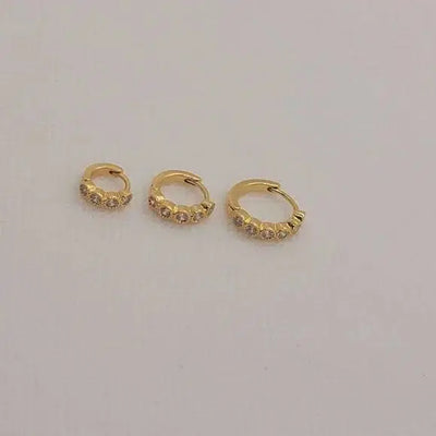 Brand New Brazilian 18k Gold filled 3 set with Cubic Zirconia Stones Earrings 2 pairs