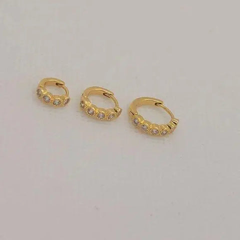 Brand New Brazilian 18k Gold filled 3 set with Cubic Zirconia Stones Earrings 2 pairs