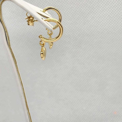 Brand New  Brazilian 18k Gold Filled Heart  Earrings