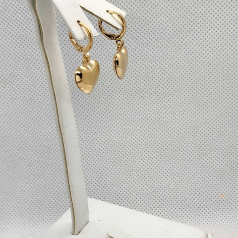 Brand New   Brazilian 18k Gold Filled Heart Earrings