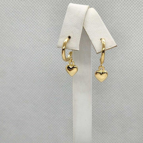 Brand New  Brazilian 18k Gold Filled Heart  Earrings