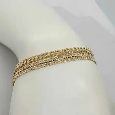 Brand NEW  Brazilian 18k Gold Filled 3 ROW Bracelet