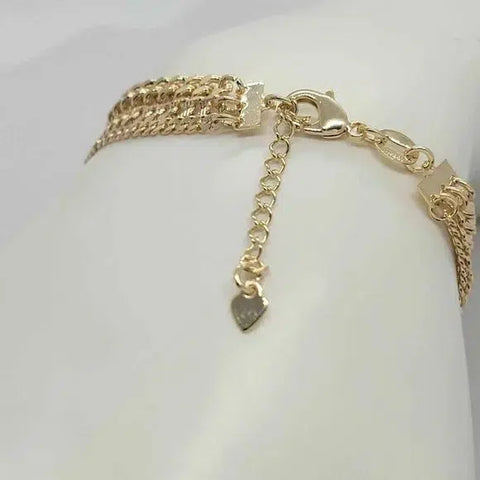 Brand NEW  Brazilian 18k Gold Filled 3 ROW Bracelet