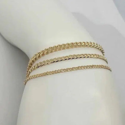 Brand NEW  Brazilian 18k Gold Filled 3 ROW Bracelet