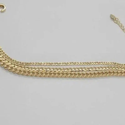 Brand NEW  Brazilian 18k Gold Filled 3 ROW Bracelet